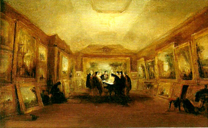 turner,s coffin in his gallery at queen anne street
